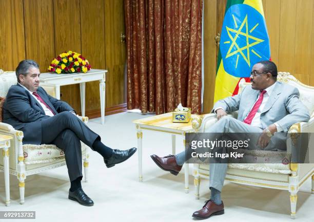 Addis Ababa, Ethiopia Federal Foreign Minister Sigmar Gabriel , SPD, meets Hailemariam Desalegn, Prime Minister of the Democratic Federal Republic of...