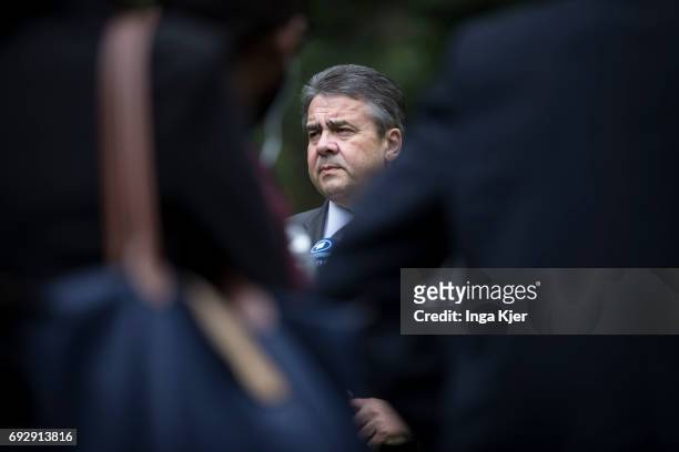 Addis Ababa, Ethiopia Federal Foreign Minister Sigmar Gabriel, SPD, speaks to media representatives in the German embassy in Ethiopia on May 02, 2017...