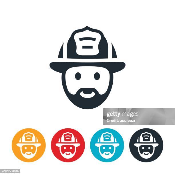 feuerwehrmann-symbol - feuerwehrhelm stock-grafiken, -clipart, -cartoons und -symbole