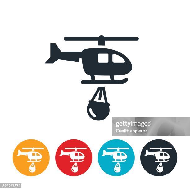 feuerwehr-helikopter-symbol - hubschrauber stock-grafiken, -clipart, -cartoons und -symbole