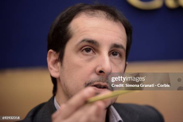 Massimiliano Bernini, Deputy of the M5S in Agriculture Commission during the presentation of the No Cap Association, against the exploitation of...