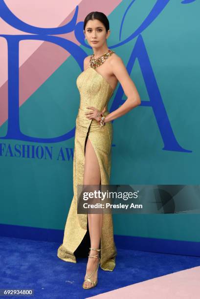 Praya Lundberg attends the 2017 CFDA Fashion Awards at Hammerstein Ballroom on June 5, 2017 in New York City.