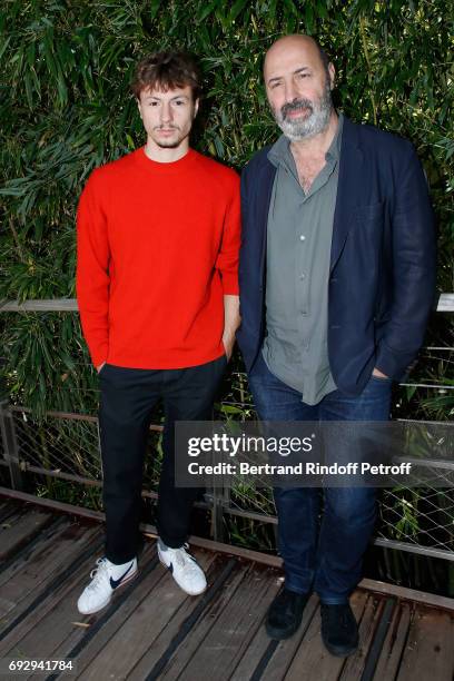 Director Cedric Klapisch and his son Pablo attend the 2017 French Tennis Open - Day Ten at Roland Garros on June 6, 2017 in Paris, France.