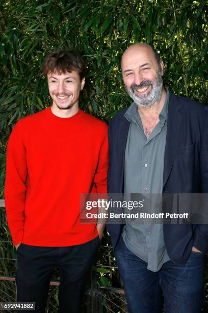 Director Cedric Klapisch and his son Pablo attend the 2017 French Tennis Open - Day Ten at Roland Garros on June 6, 2017 in Paris, France.