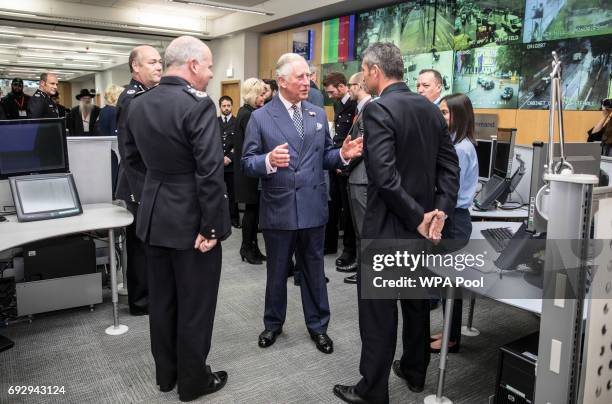 Prince Charles meets members of the emergency services who were on duty the night of the terror attack at London Bridge and Borough market on June 6,...