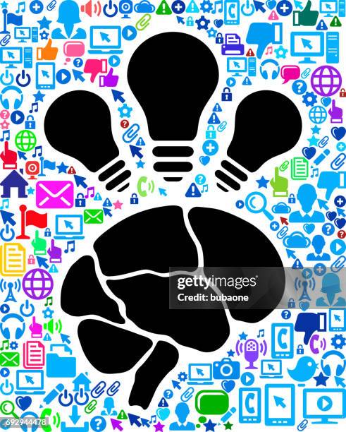 brain technology web vector background pattern - brain stem stock illustrations