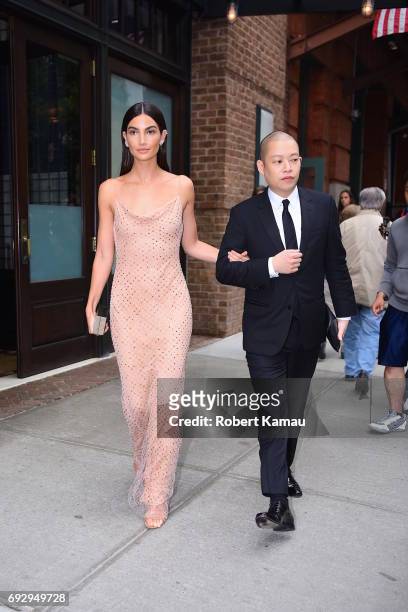 Lily Aldridge and Jason Wu seen out Manhattan on June 5, 2017 in New York City.