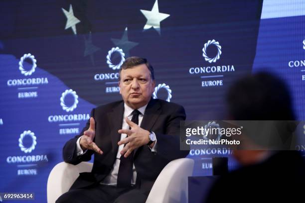 Jose Manuel Barroso, Former President of the European Commission, Non-Executive Chairman, Goldman Sachs International, at the panel at Concordia...