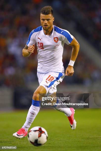 Ondrej Celustka of the Czech Republic in action during the International Friendly match between Belgium and Czech Republic at Stade Roi Baudouis on...