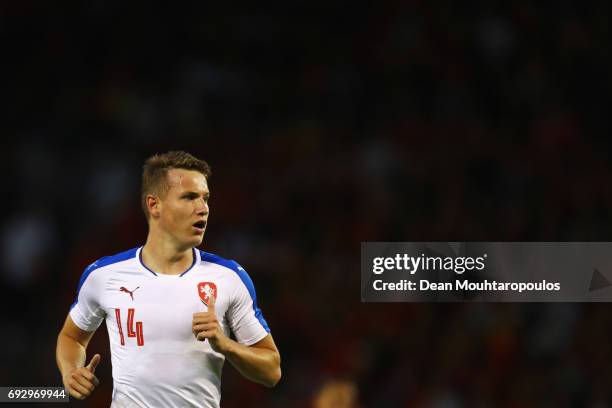 Jakub Jankto of the Czech Republic in action during the International Friendly match between Belgium and Czech Republic at Stade Roi Baudouis on June...