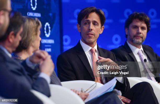 David Simas, Chief Executive Officer, Obama Foundation, speaks during the Concordia Europe Summit on June 6, 2017 in Athens, Greece.