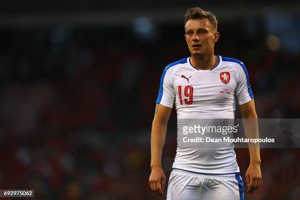 Ladislav Krejci of the Czech Republic in action during the International Friendly match between Belgium and Czech Republic at Stade Roi Baudouis on...
