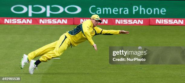 Steve Smith of Australia during the ICC Champions Trophy match Group A between Australia and Bangladesh at The Oval in London on June 05, 2017