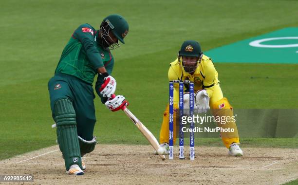 Tamim Iqbal Khan of Bangladesh during the ICC Champions Trophy match Group A between Australia and Bangladesh at The Oval in London on June 05, 2017