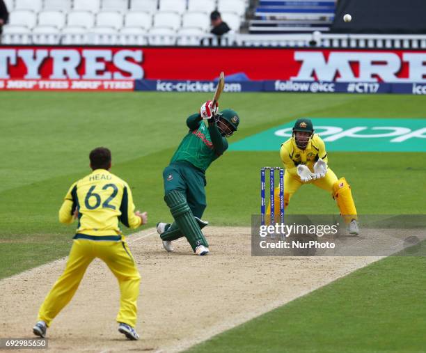 Tamim Iqbal Khan of Bangladesh during the ICC Champions Trophy match Group A between Australia and Bangladesh at The Oval in London on June 05, 2017