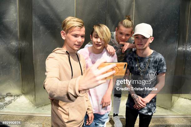 Pop duo and teen stars Bars & Melody and norwegian twin brothers pop duo and teen stars Marcus & Martinus Photo Session on June 6, 2017 in Berlin,...