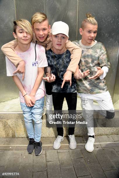 Pop duo and teen stars Bars & Melody and norwegian twin brothers pop duo and teen stars Marcus & Martinus Photo Session on June 6, 2017 in Berlin,...