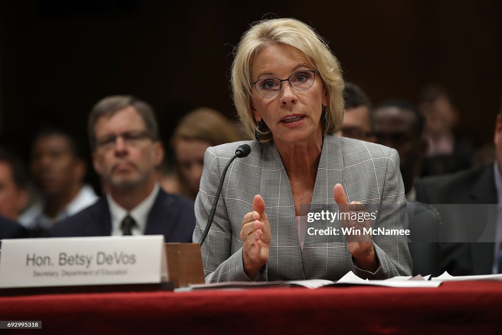 Education Secretary Betsy DeVos Testifies To Senate Hearing On Budget Of Department