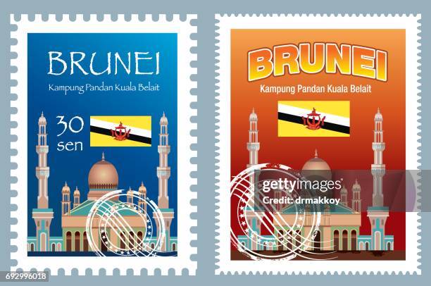 malaysia stamps - foreign correspondent stock illustrations