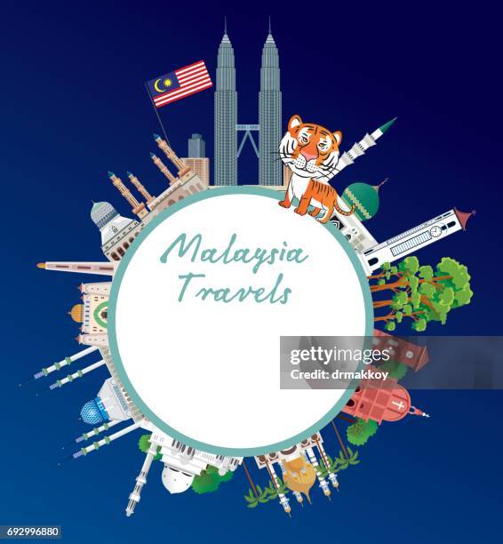 malaysia travel - singapore national flag stock illustrations