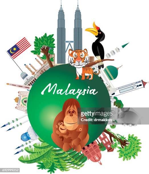 malaysia - sabah flag stock illustrations