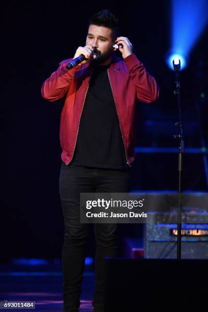 Recording Artist Shay Mooney performs onstage during 8th Annual Darius and Friends concert at Ryman Auditorium on June 5, 2017 in Nashville,...