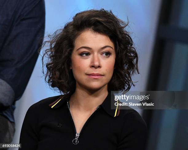 Actress Tatiana Maslany visits Build Series to discuss the final season of the hit show "Orphan Black" at Build Studio on June 6, 2017 in New York...