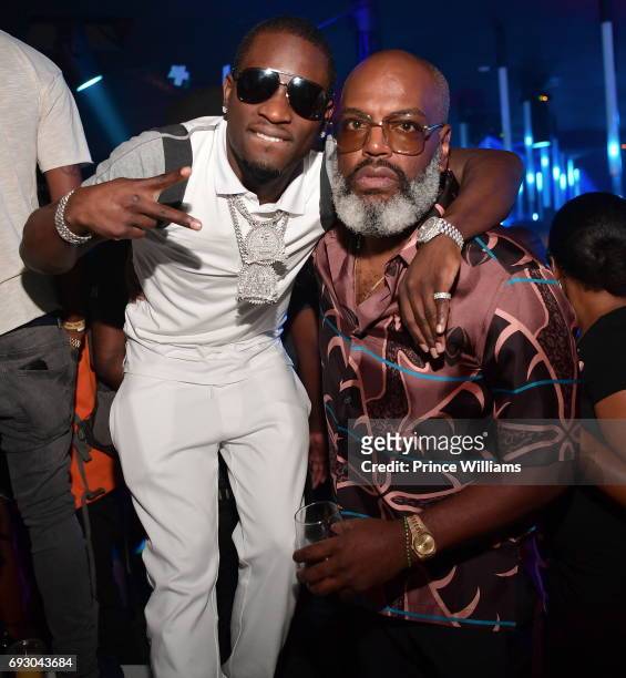 Rapper Ralo and Kevin 'Coach K' Lee attend Pierre 'Pee' Thomas Birthday Celebration at Gold Room QC Grand Casino on June 6, 2017 in Atlanta, Georgia.