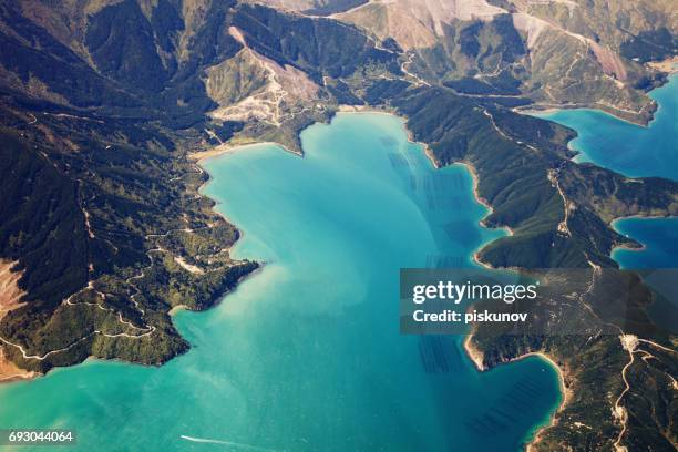 new zealand aerial view - piskunov imagens e fotografias de stock