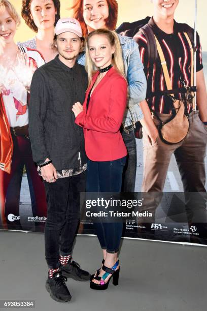 Lina Larissa Strahl and her boyfriend Tilman Poerzgen attend the Bibi and Tina Photo Call and Award Reception at Atelier on June 6, 2017 in Berlin,...