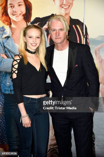 Lina Larissa Strahl and Detlev Buck attend the Bibi and Tina Photo Call and Award Reception at Atelier on June 6, 2017 in Berlin, Germany.