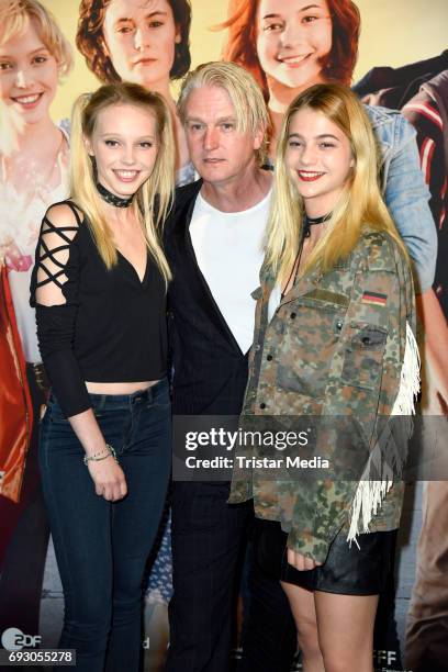 Lina Larissa Strahl, Detlev Buck and Lisa-Marie Koroll attend the Bibi and Tina Photo Call and Award Reception at Atelier on June 6, 2017 in Berlin,...