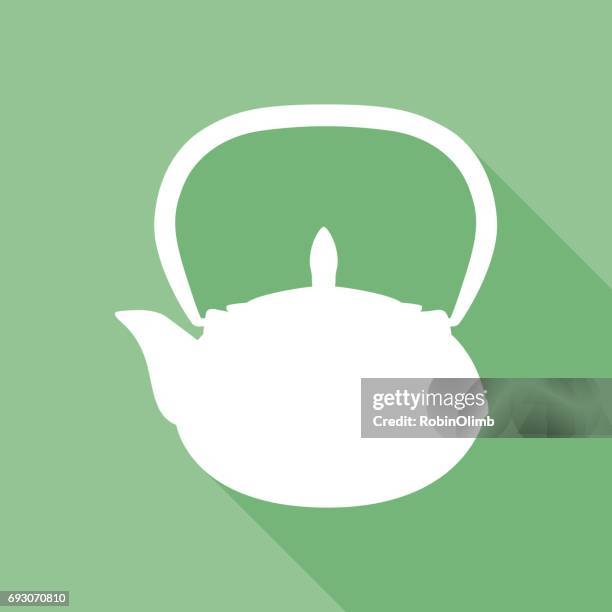 bildbanksillustrationer, clip art samt tecknat material och ikoner med grönt te potten ikonen - green tea