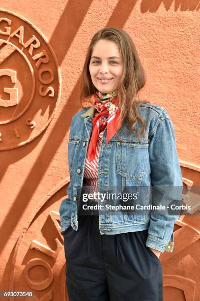 Actress Marie-Ange Casta attends the 2017 French Tennis Open - Day Ten at Roland Garros on June 6, 2017 in Paris, France.