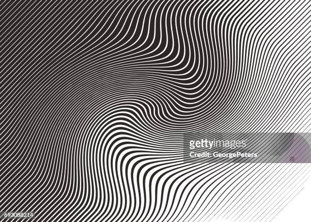halbton muster, abstrakte hintergrund wellige, wellenförmige linien - illusion stock-grafiken, -clipart, -cartoons und -symbole