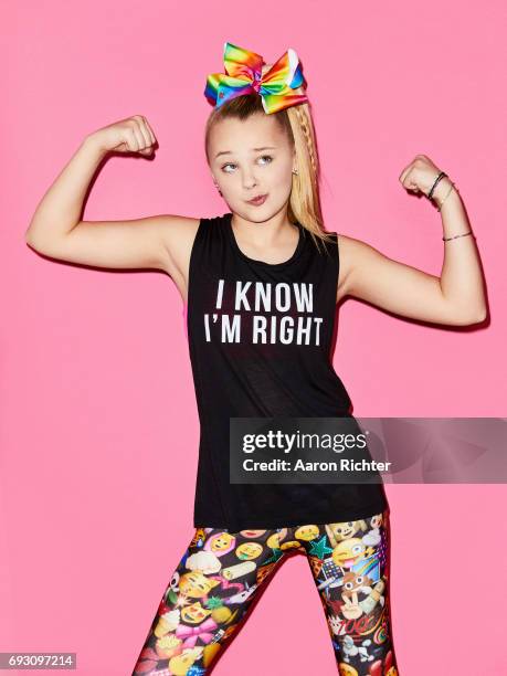 Singer, actress Jojo Siwa is photographed for Tiger Beat on March 17, 2017 at the Sugar Factory in New York City.