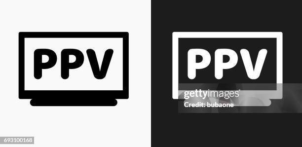 pay per view icon on black and white vector backgrounds - multiple computer screens white background stock illustrations