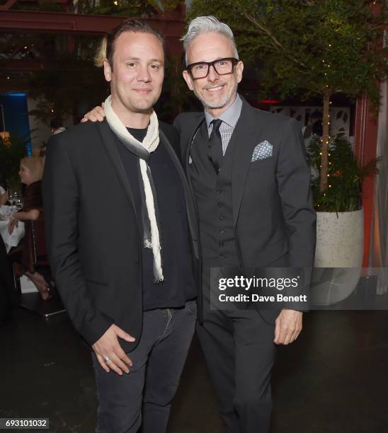 Nicholas Kirkwood and Patrick Cox attend The Blossom City Gala Dinner at Bluebird Chelsea at Bluebird on June 6, 2017 in London, England.