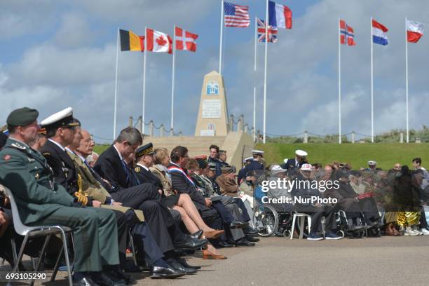 The International Commemorative Ceremony of the Allied Landing in Normandy in the presence of the US Army veterans and troops, and representatives of...