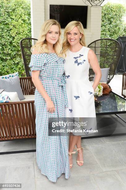 Ava Elizabeth Phillippe and Reese Witherspoon attend NET-A-PORTER x Draper James Event on June 6, 2017 in Beverly Hills, California.