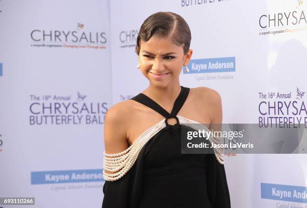 Zendaya attends the 16th annual Chrysalis Butterfly Ball on June 3, 2017 in Brentwood, California.