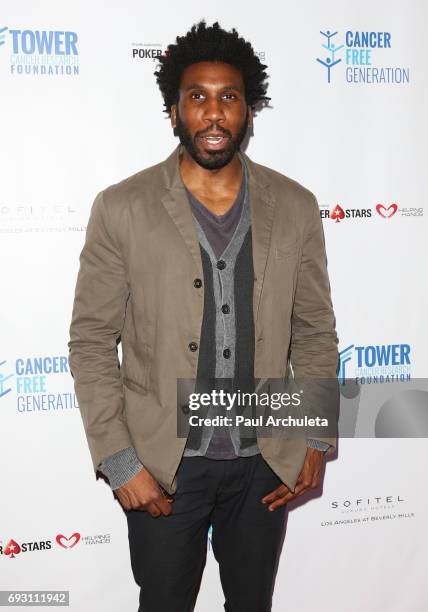 Actor Nyambi Nyambi attends the 4th annual 'Ante Up For A Cancer Free Generation Poker Tournament And Casino Night' at Sofitel Los Angeles At Beverly...