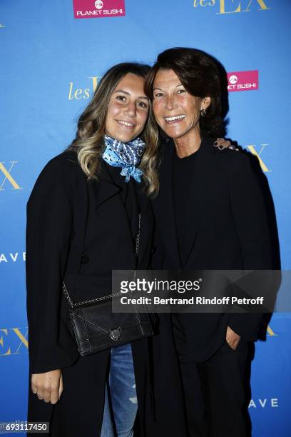 Director Generale of Dior Sylvie Rousseau and her daughter Constance attend "les Ex" Paris Premiere at Cinema Gaumont Capucine on June 6, 2017 in...