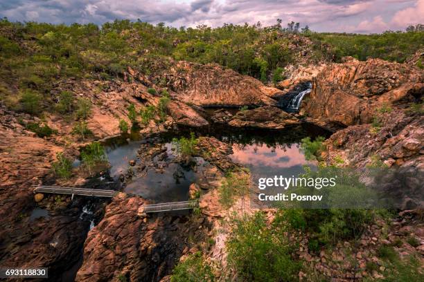 upper pool of edith falls - edith falls stock pictures, royalty-free photos & images