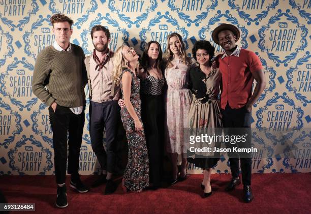 John Reynolds, Charles Rogers, Meredith Hagner, Lilly Burns, Sarah-Violet Bliss, Alia Shawkat, and Brandon Michael Hall attend the "Search Party" FYC...