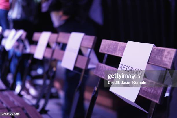 View of reserved seating during the "Search Party" FYC event at The McKittrick Hotel on June 6, 2017 in New York City. 27010_002