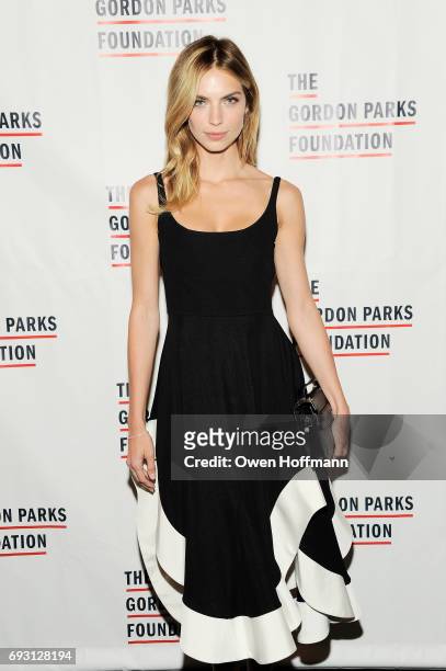 Model Emily Senko attends the Gordon Parks Foundation Awards Dinner & Auction at Cipriani 42nd Street on June 6, 2017 in New York City.