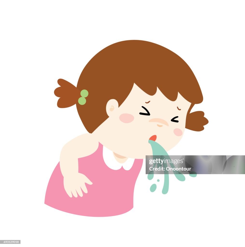 Sick Girl Vomiting Cartoon Vector High-Res Vector Graphic - Getty Images