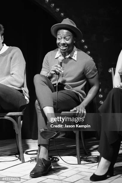 Actor Brandon Michael Hall speaks onstage during the "Search Party" FYC event at The McKittrick Hotel on June 6, 2017 in New York City. 27010_002