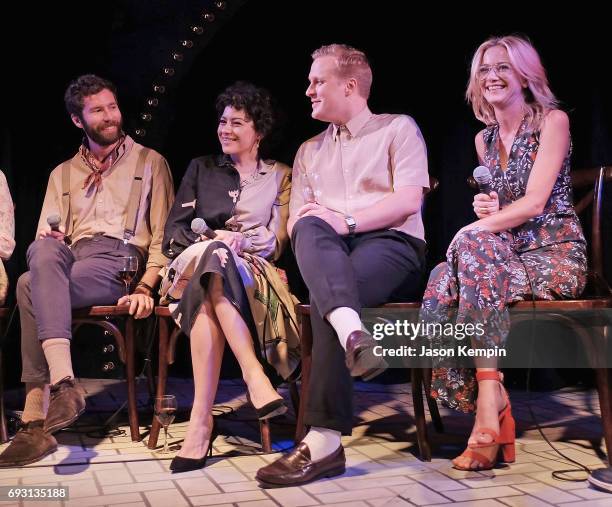 Charles Rogers, Alia Shawkat, John Early, and Meredith Hagner speak onstage during the "Search Party" FYC event at The McKittrick Hotel on June 6,...